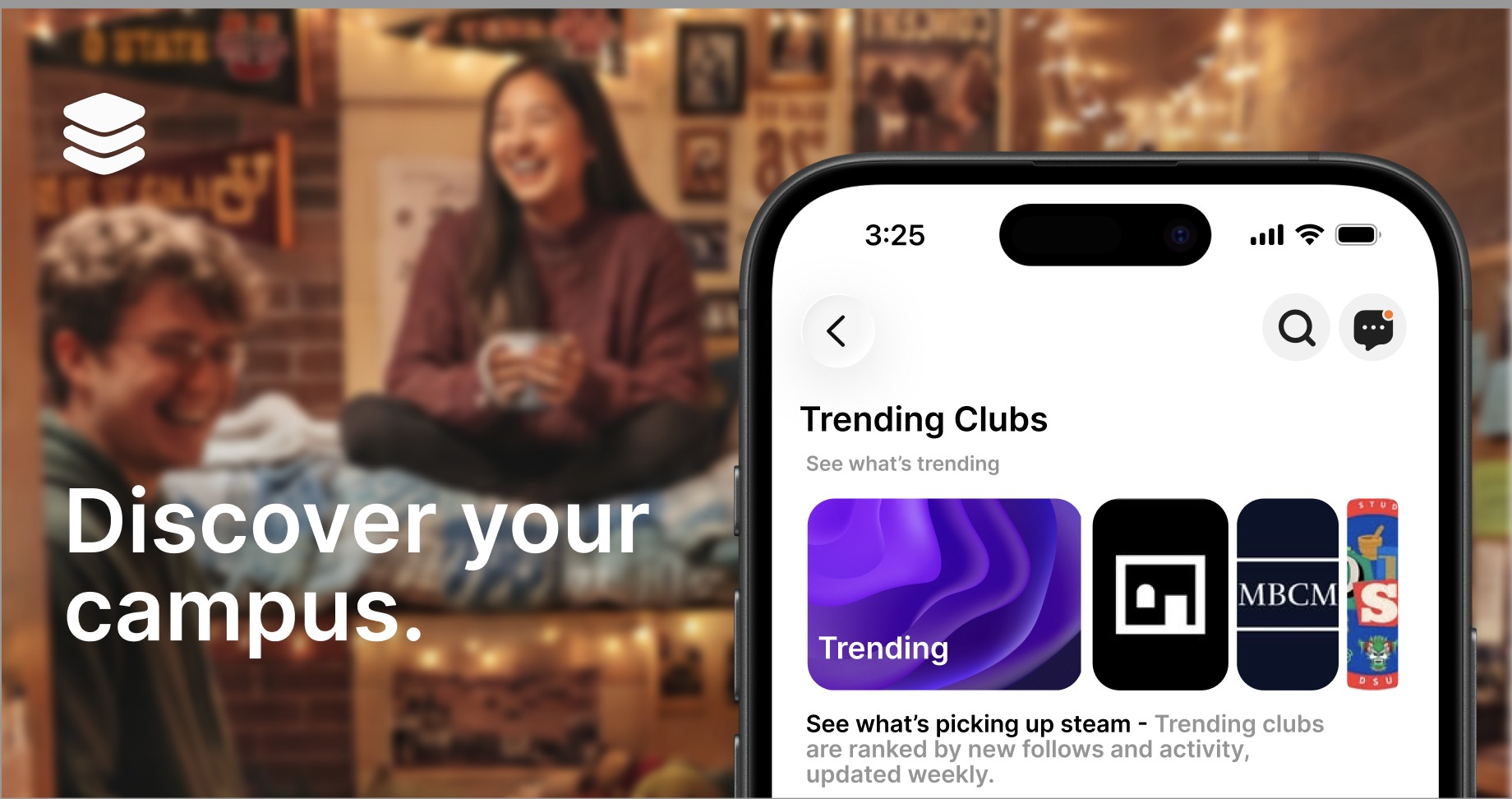 Clubstack trending clubs interface